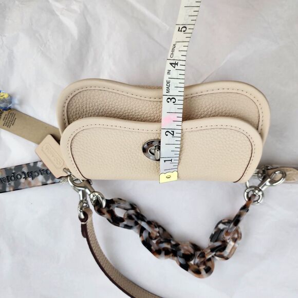Coach Wavy Dinky Bag Crossbody Cream Pebbled Coachtopia Genuine Leather NWT Mini - Picture 9 of 10